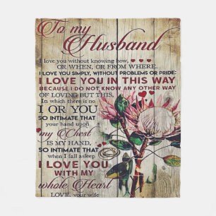 Cute Letter To Husband Lovely Gift Father Day Fleece Blanket