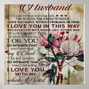 Cute Letter To Husband Lovely Gift Father Day Poster