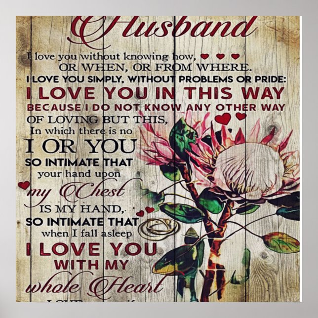 Cute Letter To Husband | Lovely Gift | Father Day Poster (Front)