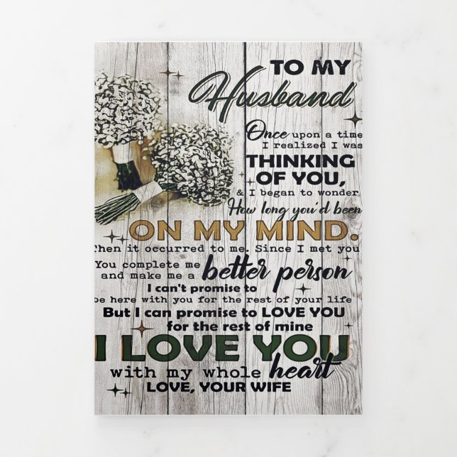 Cute Letter To Husband | Lovely Gift | Father Day Tri-Fold Announcement (Cover)