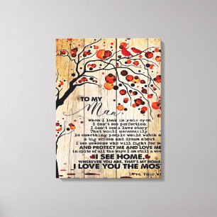 Cute Letter To Husband Lovely Gift For Husband Canvas Print
