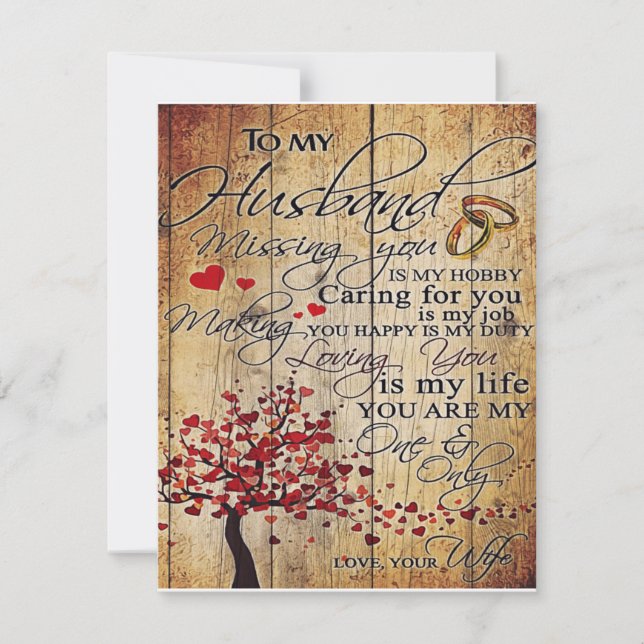 Cute Letter To Husband | Lovely Gift | Invitation (Front)