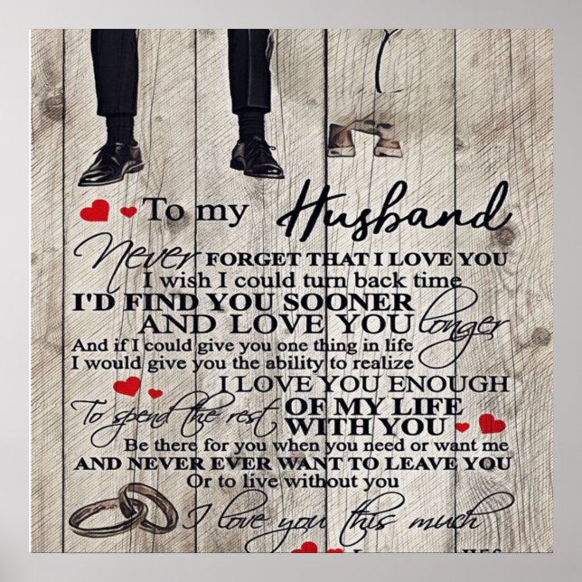Cute Letter To Husband | Lovely Gift Poster (Front)