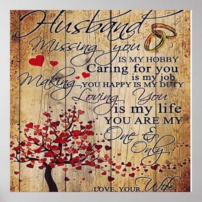 Cute Letter To Husband | Lovely Gift | Poster (Front)