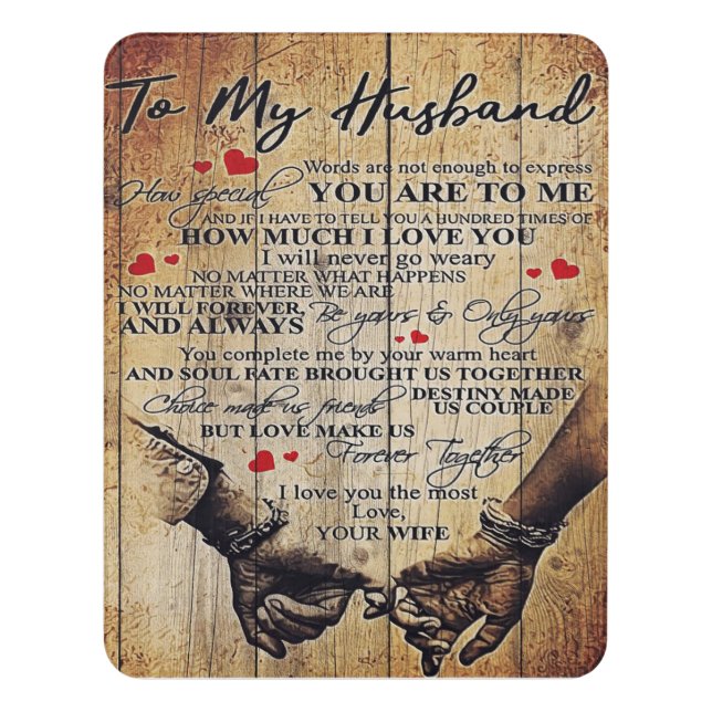 Cute Letter To Husband | Lovely Holiday Gift Door Sign (Contemporary Vert)