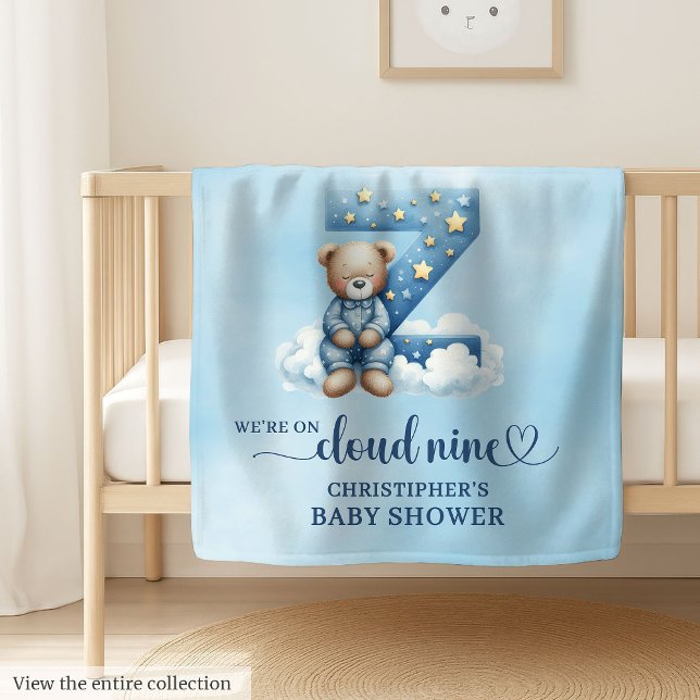 Cute Letter Z Baby Shower Teddy Bear Cloud Nine Baby Blanket (Cute Letter Z Baby Shower Teddy Bear Cloud Nine baby blanket)