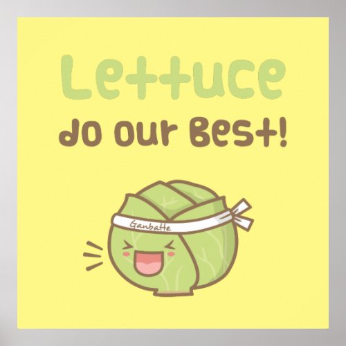Cute Lettuce Do Our Best Vegetable Pun Humor Poster