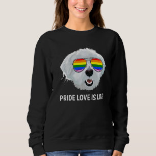 Cute Lgbt Pride Love Is Love Maltese Dog Puppy Sweatshirt