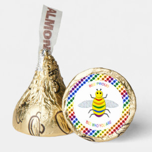 Cute LGBT Proud Rainbow Bee and Flowers Hershey®'s Kisses®