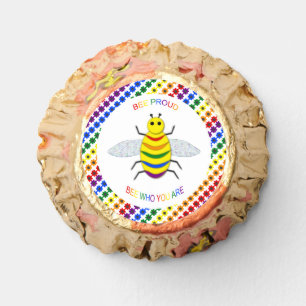 Cute LGBT Proud Rainbow Bee and Flowers Wedding Reese's Peanut Butter Cups