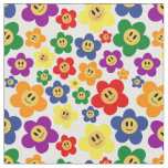 Cute LGBT Rainbow Flower Pattern Fabric