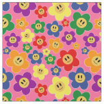 Cute LGBT Rainbow Flower Pattern - Pink Fabric
