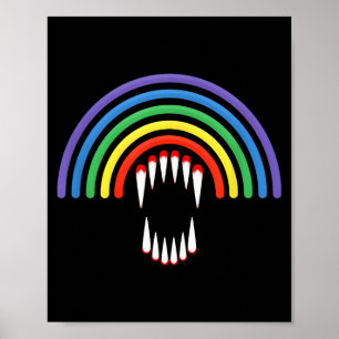 Cute Lgbtq Vamre Lgbt Halloween Ghost Rainbow Gay Poster