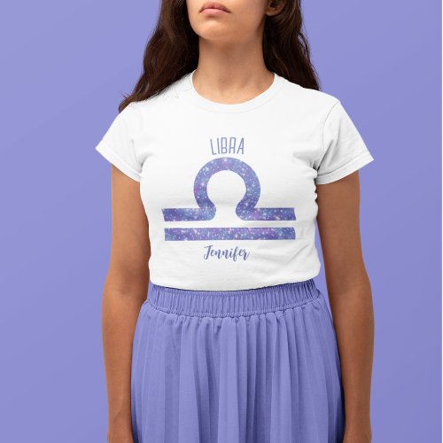 Cute Libra Astrology Sign Custom Purple Womens T_Shirt