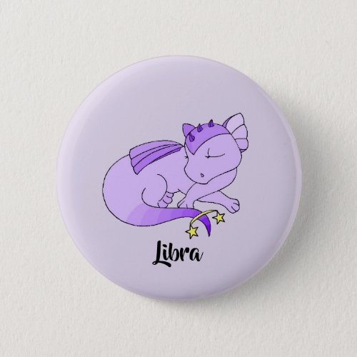 Cute Libra Dragon design zodiac button