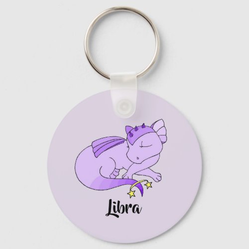 Cute Libra Dragon design zodiac keychain