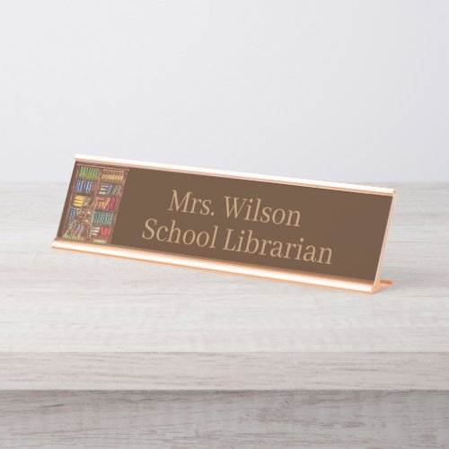 Cute Librarian add name class Desk Name Plate