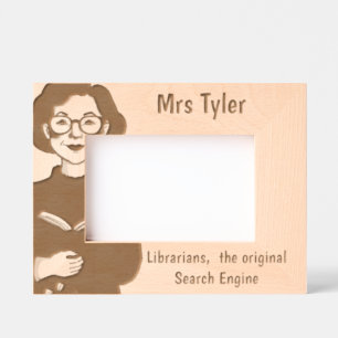 Cute Librarian  Engraved Frames