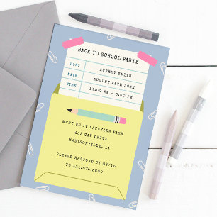 Cute Library Card Back to School Kids Party