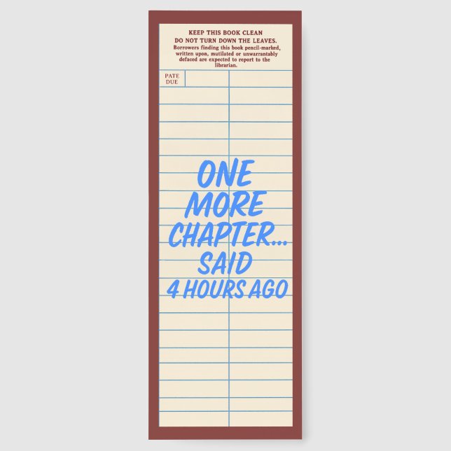 Cute Library Card With Quote Bookmarks (Back)