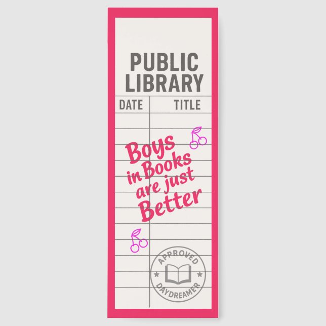 Cute Library Card With Quote Bookmarks (Front)