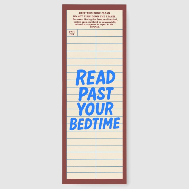 Cute Library Card With Quote Bookmarks (Back)