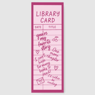 Cute Library Card With Quote Bookmarks