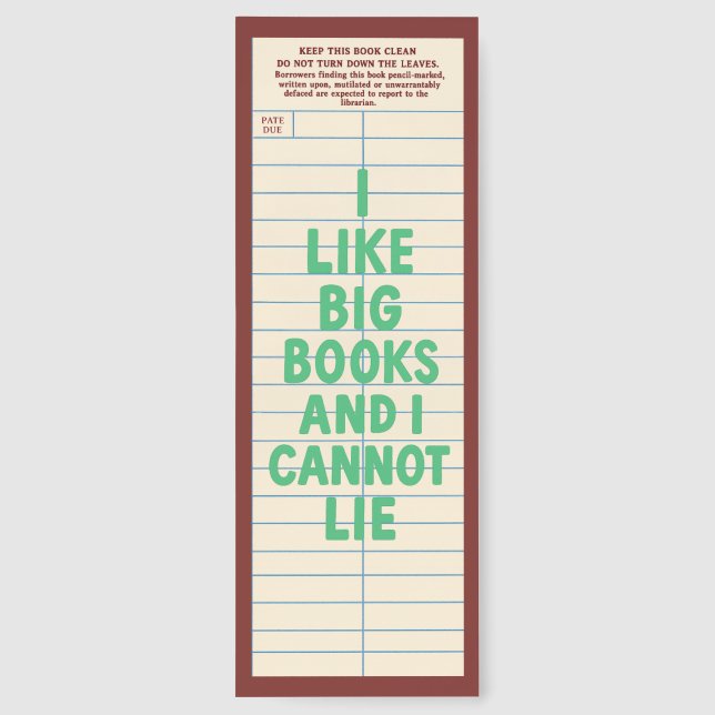 Cute Library Card With Quote Bookmarks (Back)