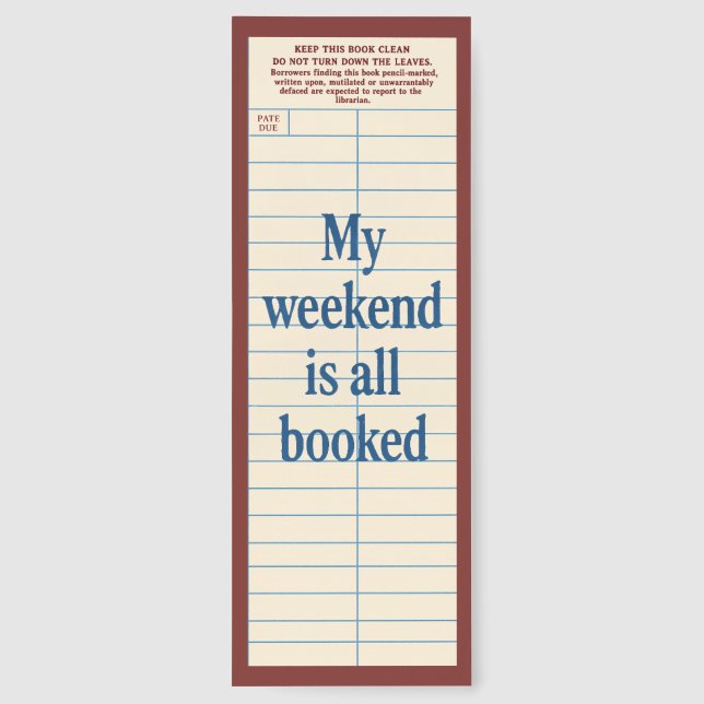 Cute Library Card With Quote Bookmarks (Back)