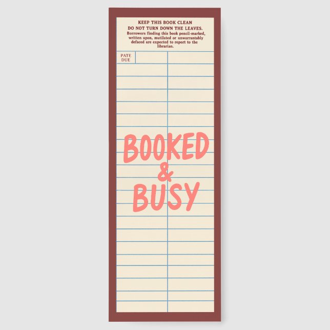 Cute Library Card With Quote Bookmarks (Back)