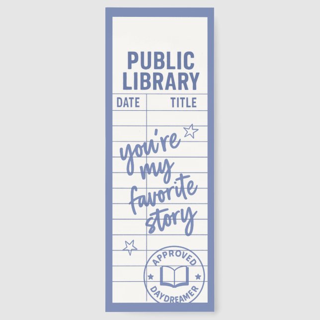Cute Library Card With Quote Bookmarks (Back)