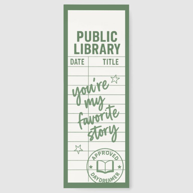 Cute Library Card With Quote Bookmarks (Back)