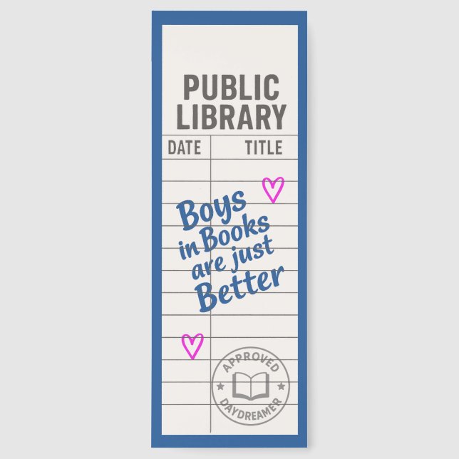Cute Library Card With Quote Bookmarks (Front)