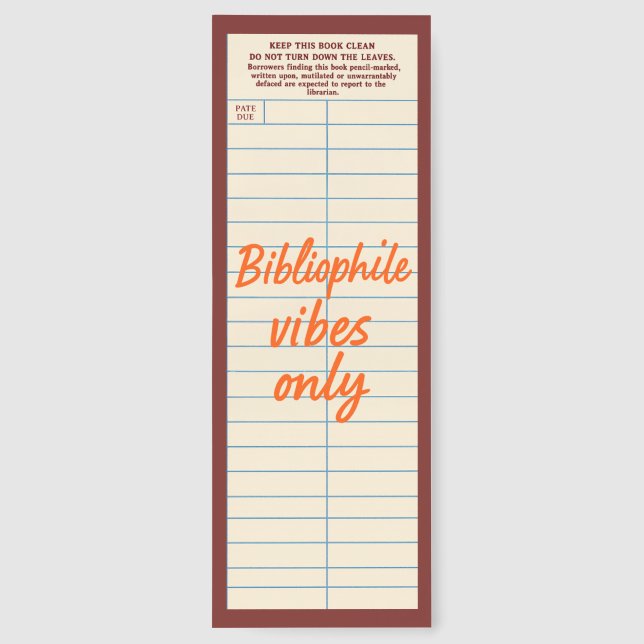 Cute Library Card With Quote Bookmarks (Back)