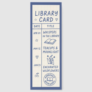 Cute Library Card With Quote Bookmarks