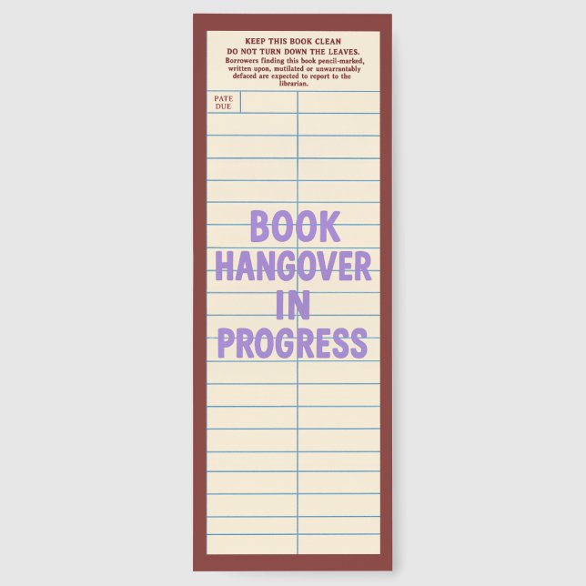 Cute Library Card With Quote Bookmarks (Back)