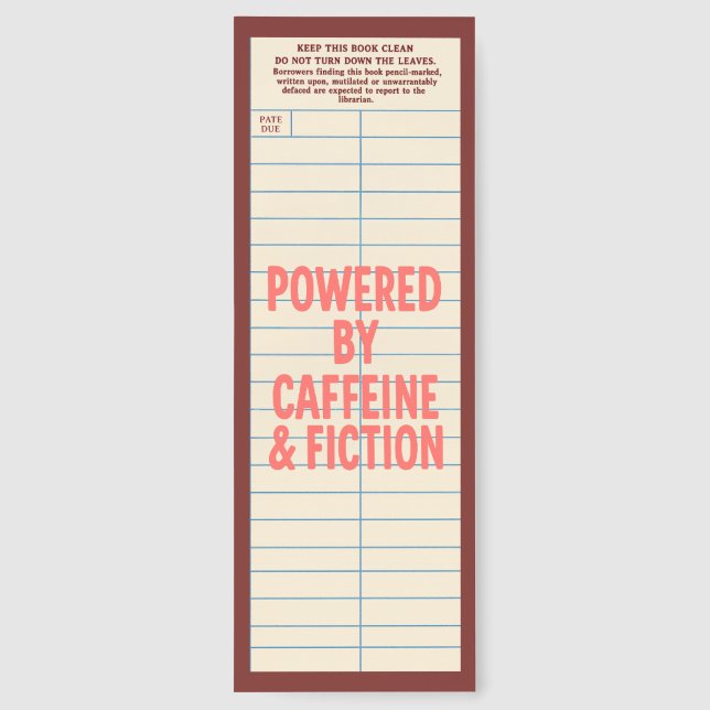 Cute Library Card With Quote Bookmarks (Back)