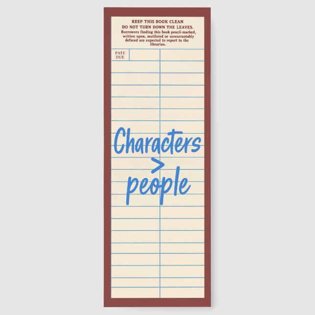 Cute Library Card With Quote Bookmarks (Back)