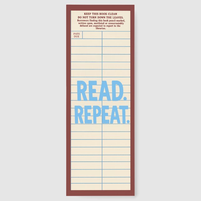 Cute Library Card With Quote Bookmarks (Back)