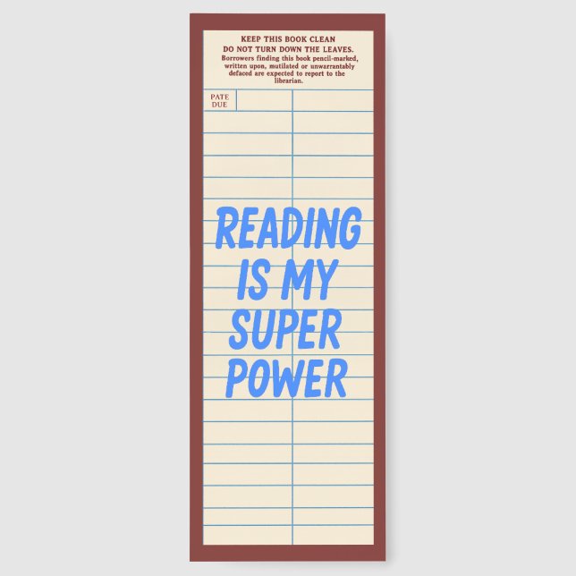 Cute Library Card With Quote Bookmarks (Back)