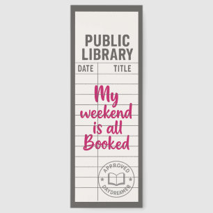 Cute Library Card With Quote Bookmarks