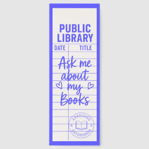 Cute Library Card With Quote Bookmarks