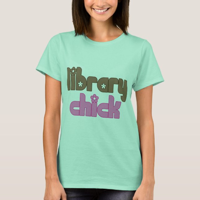 Cute Library Chick T-shirt (Front)