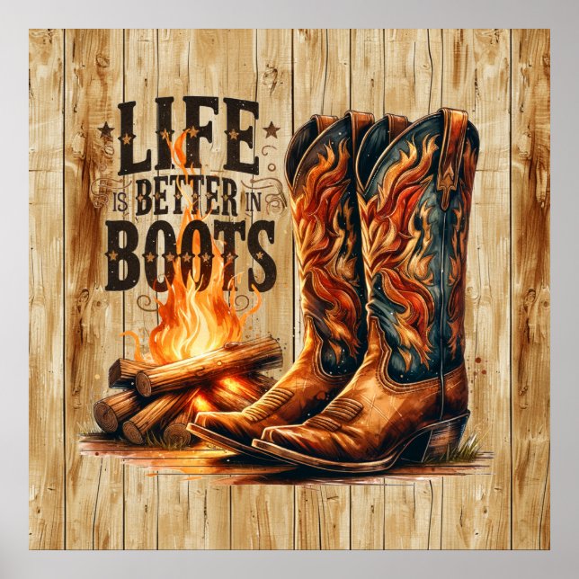 Cute life better boots Western Poster (Front)