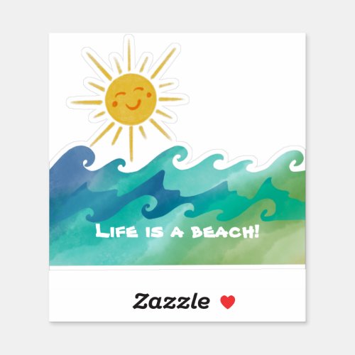 Cute Life is a Beach Vinyl Cut Sticker