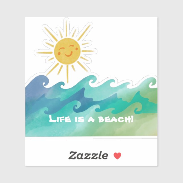 Cute Life is a Beach Vinyl Cut Sticker (Sheet)