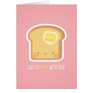 Cute Life is Butter with You Pun Valentines Day