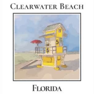 Cute Lifeguard Tower, Clearwater Beach Florida Sticker