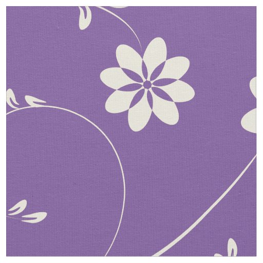 Cute Light Beige & Purple Floral Pattern Fabric