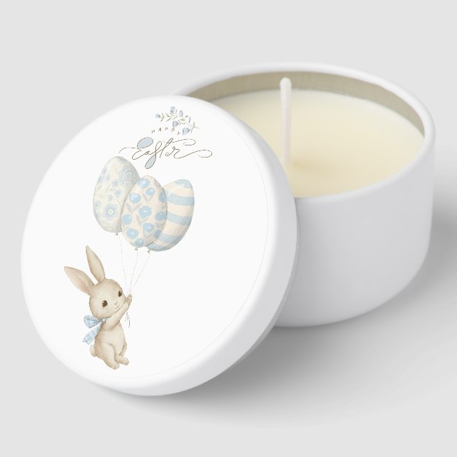 Cute Light Blue Baby Bunny Easter Mini Candle Favors (Corner)